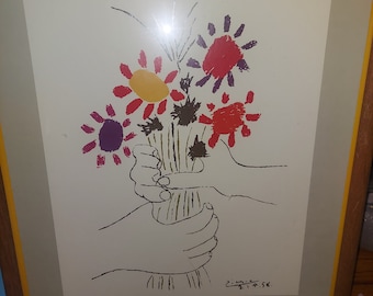 ピカソ「平和の花束」プリント • 1958年 リトグラフ ウォールアート ピカソ「平和の花束」プリント • 1958年 リトグラフ ウォールアート