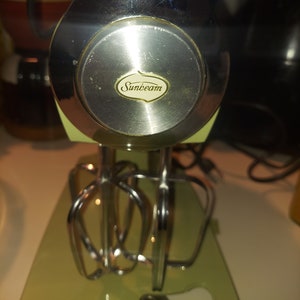 Miscelatore VTG MCM Sunbeam Vista Mixmaster verde avocado/2 ciotole in vetro Sunbeam