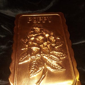 Vintage Copper POPPY Plant Wall hanging/Mold
