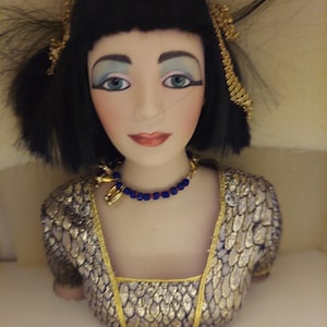 NIB Franklin Elizabeth Taylor as Cleopatra 21&quot; Heirloom Porcelain Doll 1980&#39;s