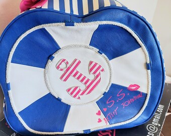 RARE Vintage Betsey Johnson Train Case Weekender Mermaid Luggage Travel Bag Stripes Etsy