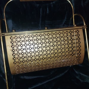 Retro MCM Metal Magazine Rack, Atomic Metal Magazine Rack, 1960 Magazine Rack