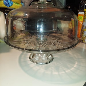 Anchor Hocking Starburst 12&quot; Pedestal Cake Plate Stand Punch Bowl