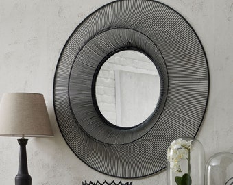 Large Black Wire Mirror Luxury Aesthetic home Decor