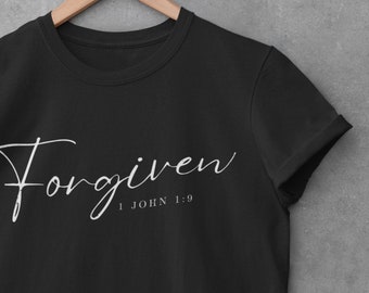 Christian T Shirt Forgiven T-shirt Christian TShirt Gift for Christian Bible T Shirt Scripture T-Shirt