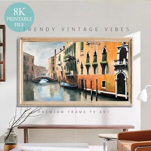 Summer Venice Canal Frame TV Art: 8K Digital Download