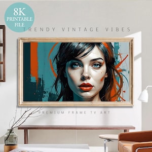 Abstract Pop Art Woman: 70s Style Frame TV Art (Digital Download 8K File)