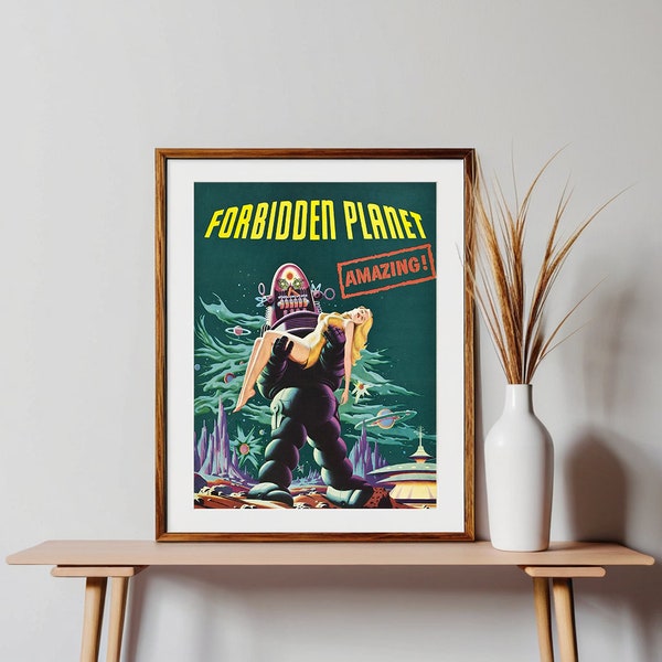 Forbidden Planet Vintage Poster | Retro Robby the Robot | Printable digital download
