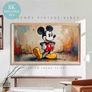 Pop Art Micky | Bilderrahmen TV Art | Premium-Qualität | Digitaler Download | Druckbar | Vintage Karikatur | TV2433 | 8K Druckbare Datei