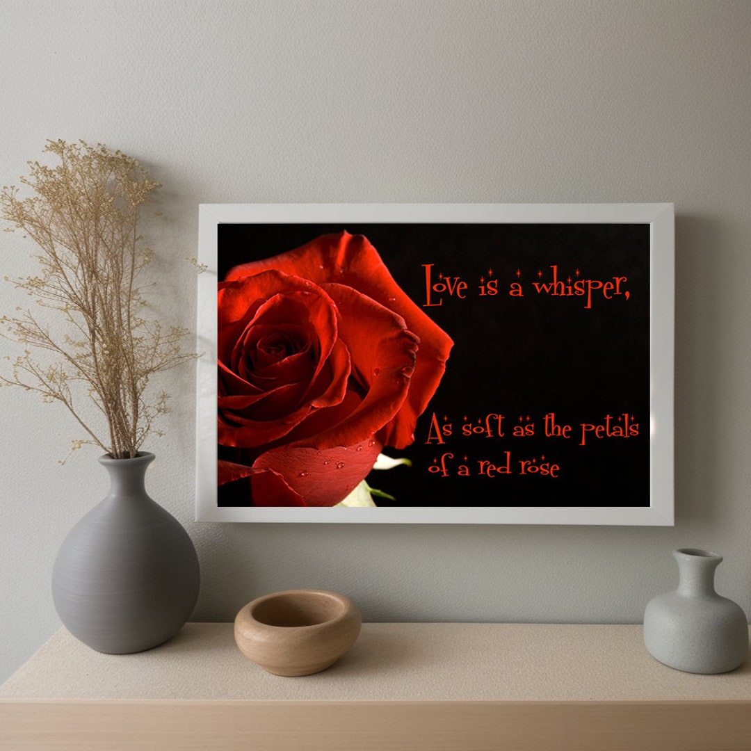Red Rose Wall Art Valentine's Day Digital Download Printable Home ...