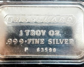 1 Barra de plata Englehard de onza troy, altamente coleccionable