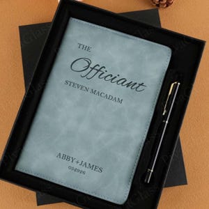 Wedding Officiant Journal, Personalized Wedding Officiant Book, Custom Wedding Ceremony Book, Officiant Gift, Wedding Day Pastor Host Gifts