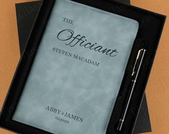 Hochzeits-Amtsbuch, personalisiertes Hochzeits-Amtsbuch, benutzerdefinierte Hochzeitszeremoniebuch, amtierendes Geschenk, Hochzeitstag-Pastor-Gastgebende Geschenke