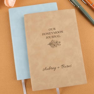 Personalized Honeymoon Journal, Custom Newlywed Gift, Couple Adventure Book, Newlywed Travel Notebook, Trip Planner, Engagement Gift