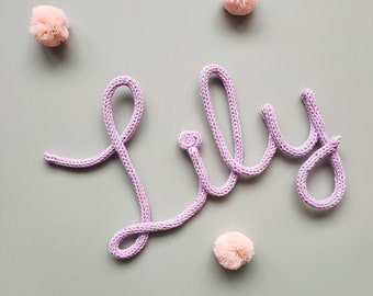 Knitted First Name Personalized Gift Birth Decoration Baby Child Room Knitted Wire Name ICord