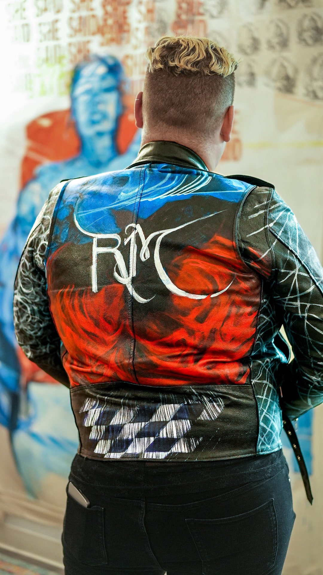 PaintedPerfecto Leather Jacketライダースジャケット PaintedPerfecto Leather Jacketライダースジャケット