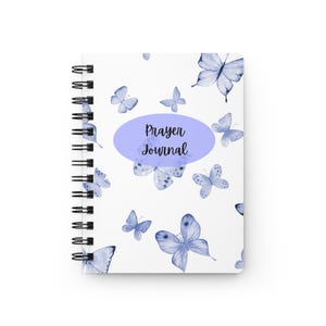 Purple Butterfly Prayer Journal, Spiritual Notebook, Journal for Women, Christian Gift, Butterfly Watercolor Design