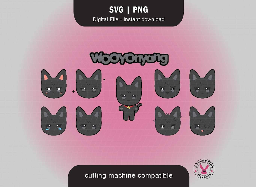 Aniteez Wooyonyang Emojis SVG PNG Digital File | Ateez Wooyoung