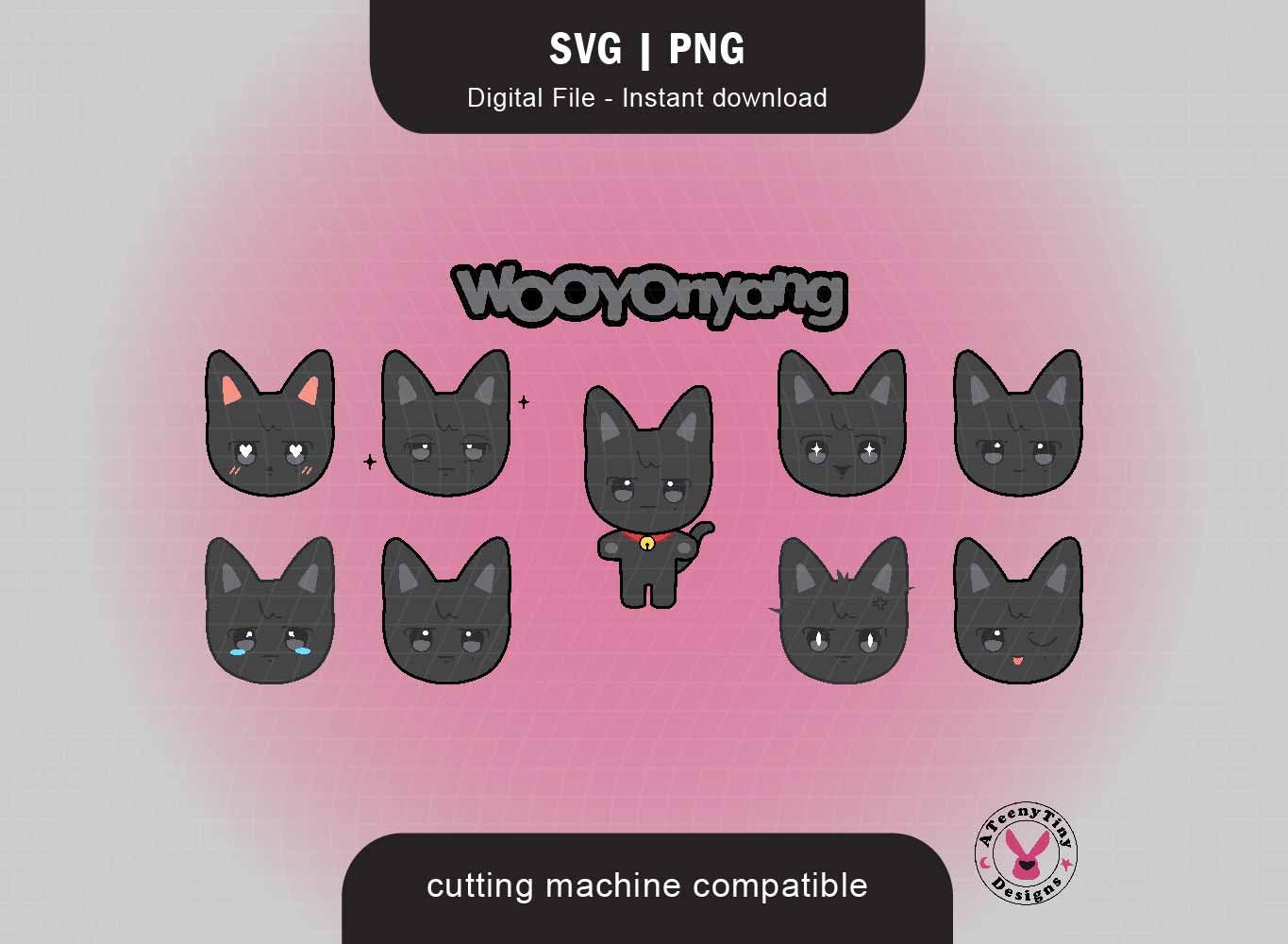 Aniteez Wooyonyang Emojis SVG PNG digital file | Ateez Wooyoung Aniteez character sticker emojis