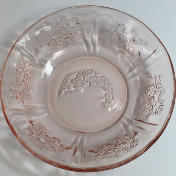 Federal Pink Cabbage Rose pattern Bowl