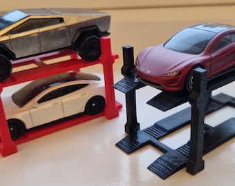 Diorama de elevador de automóviles de 4 postes a escala 1/64