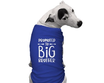Promoted to Big Brother - Dog Shirt - Puppy Pregnancy Announcement Gender Reveal Party Newborn Baby Family Older Brother