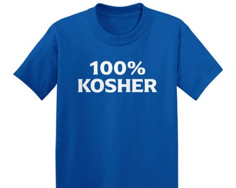 100% Kosher - T-shirt in cotone per bambini - Ebraismo ebraico Israele Tempio religioso israeliano Pasqua Rosh Hashana Yom Kippur Hanukkah