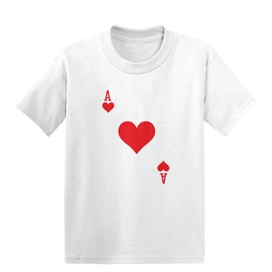 Ace of Hearts - katoenen kinder T-shirt - Cards Shuffle Poker Texas Hold'em 21 Casino Game Cartoon Movie Alice Halloween-kostuum