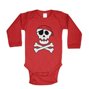 Calavera pirata y tibias cruzadas - Body de manga corta para niños Mono - Bucanero Barco Espadas Barba negra Cofre del tesoro Aventura Marinero Ahoy Matey