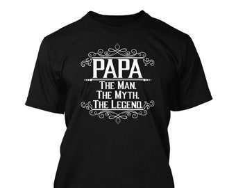 Papa, der Mann, der Mythos, die Legende – Herren-T-Shirt, grafisches Neuheits-T-Shirt – Papa, Papa, Vatertag, Opa, Opa, Großvater