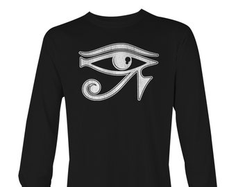 Oeil d'Horus - T-shirt unisexe à manches longues - Dieu égyptien Ra Santé Bien-être Être Egypte Nationalité Héritage Famille Ancien