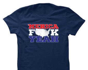 Merica F*ck Yeah - T-shirt pour femme - Amérique des États-Unis États-Unis d'Amérique Patriotisme Patriotique Fierté Anciens Combattants Nationalité militaire