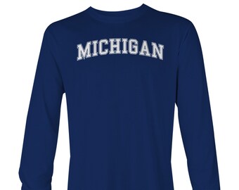 Michigan - T-shirt à manches longues unisexe - College City State University Pride Proud Alumni School Spirit