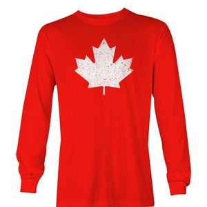 Distressed Maple Leaf - Unisex Langarm-T-Shirt - Kanada Kanadischer Hockey Bacon Ahornsirup Polite The North 6 Nationalität Stolz