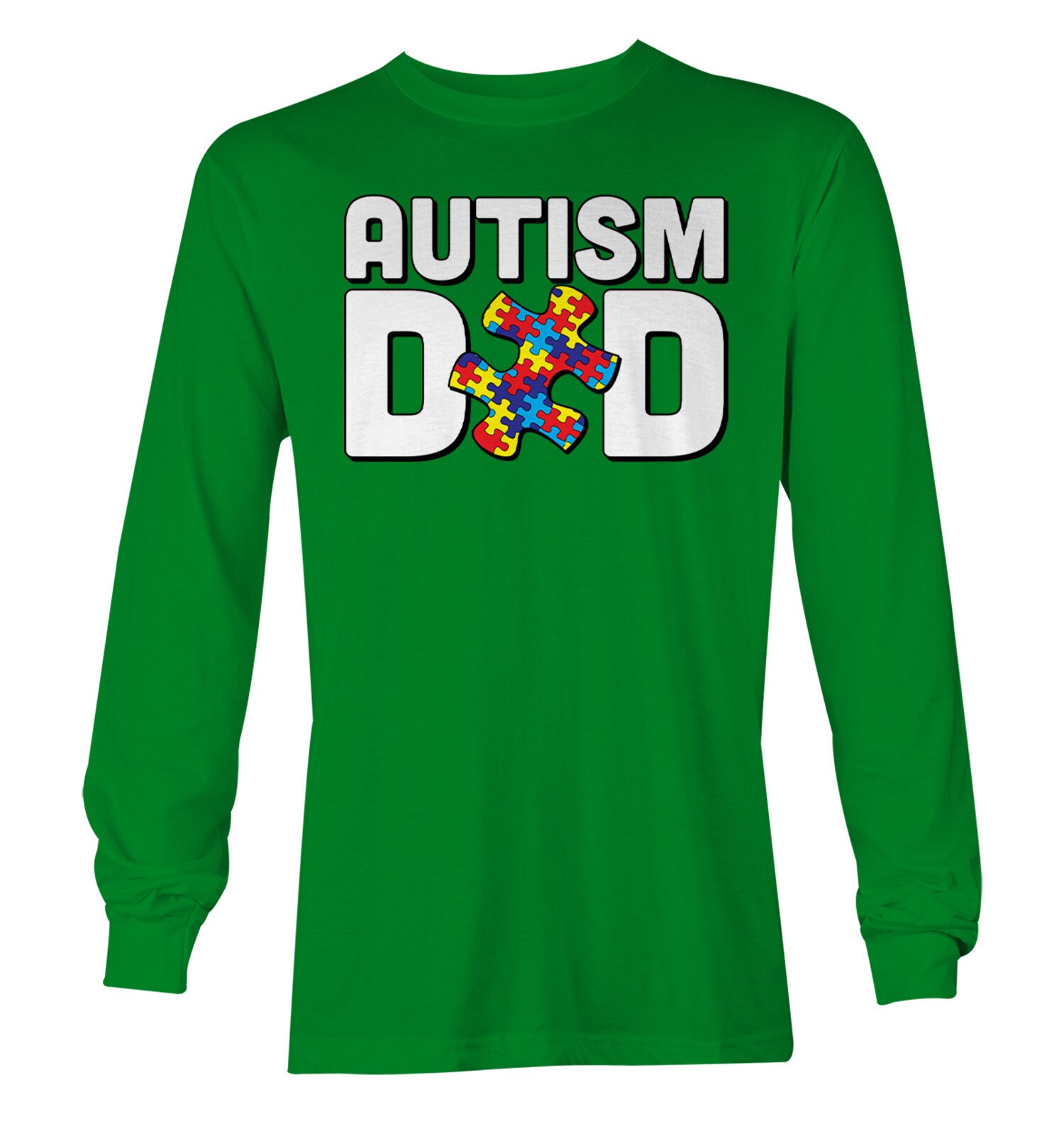 ALLNTRENDS Men's Long Sleeve Autism Dad Shirt - Autism Awareness Apparel For Fathers