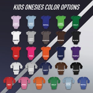 kids onesies color options