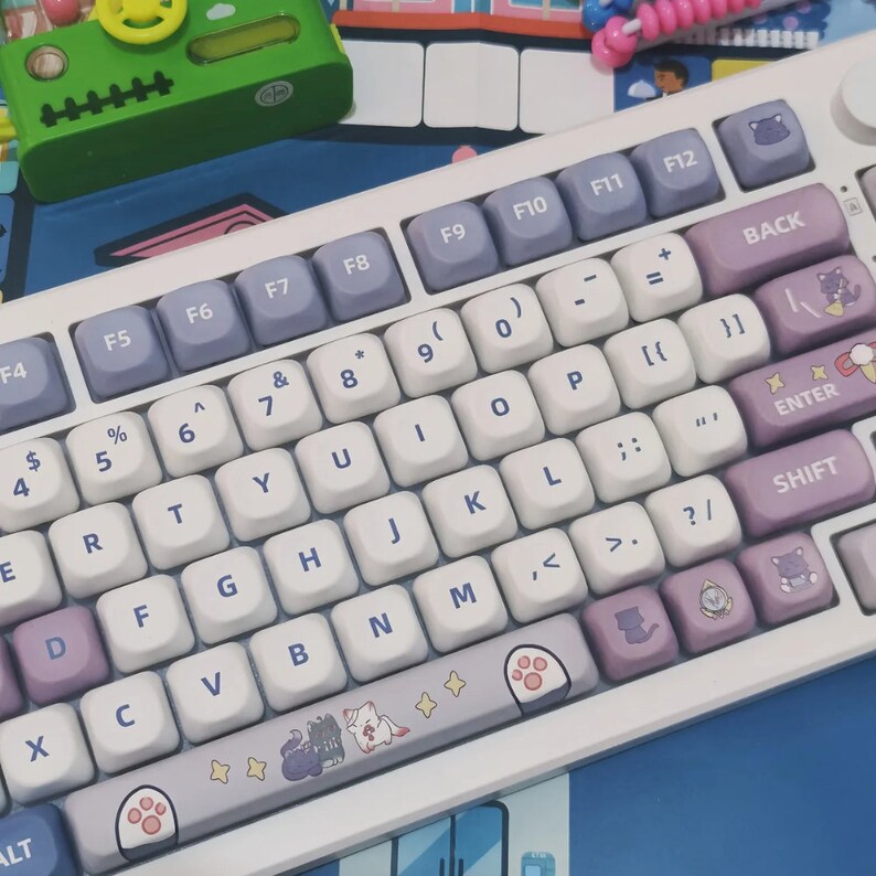 Meow Keycaps, Artisan Keycaps, Custom Keycaps Backlit Set 135 PBT Keys ...