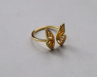 925 sterling silver open butterfly ring