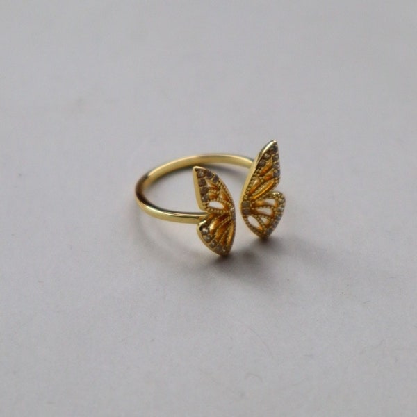 925 Sterling Silber offener Schmetterling Ring