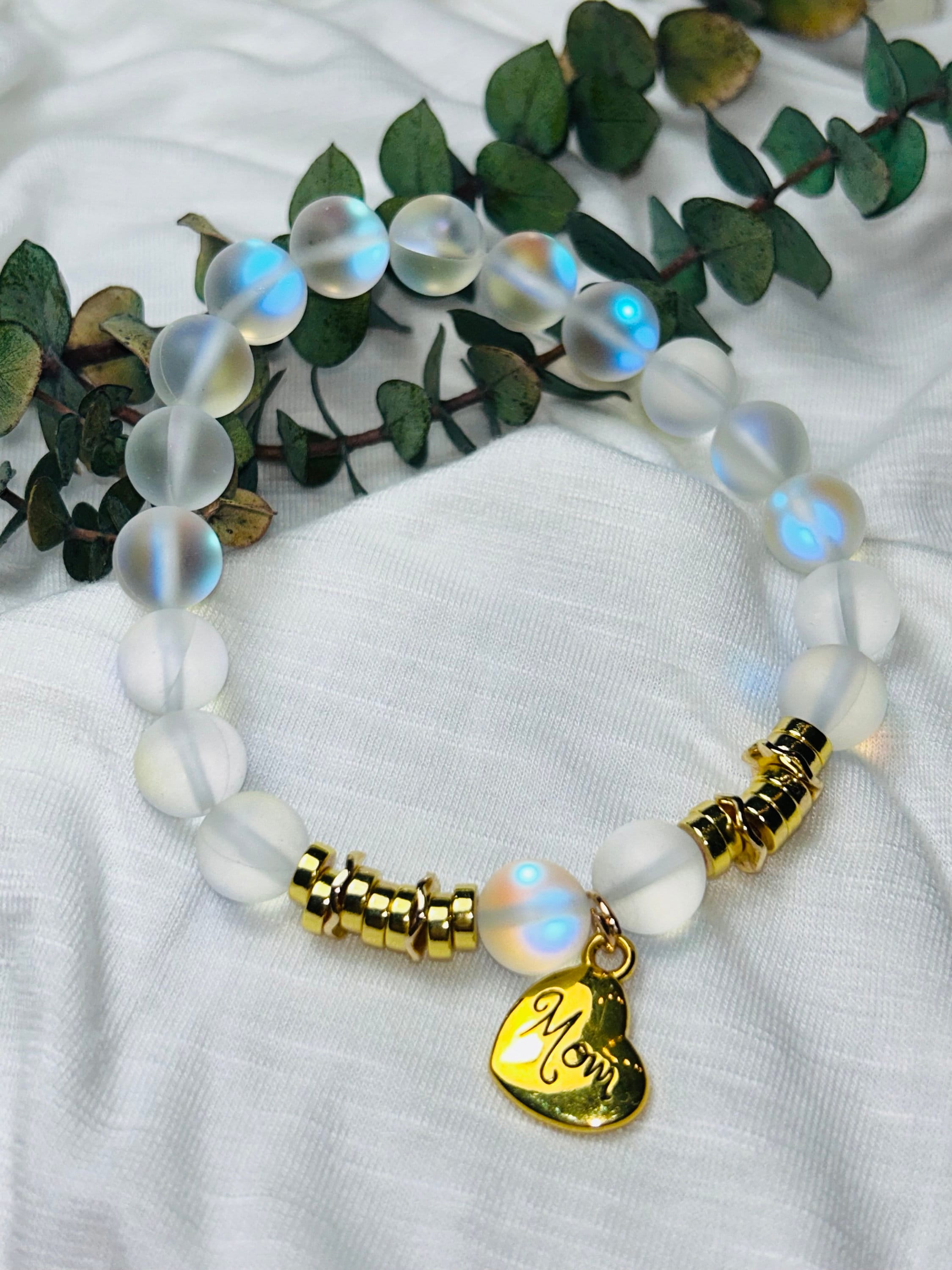 Crackle Crystal Beaded Bracelet Colorful Stretch Hand