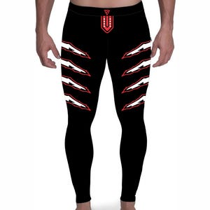 Męskie legginsy do zapasów, czarne z łapami, z możliwością personalizacji