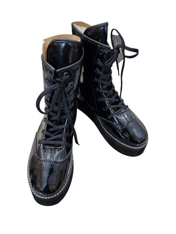 【KOOLOSET】[handmade] Real Leather Rough Boots R Watson Boots Men`s Charcoal Roughout 13` Dark Cherry Top