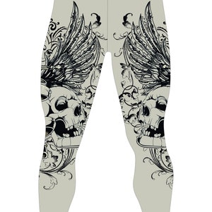Men Pro Wrestling Tights, High Quality Thick Shinny Spandex Material, Customizable any Design, Logo or Name, skull Style