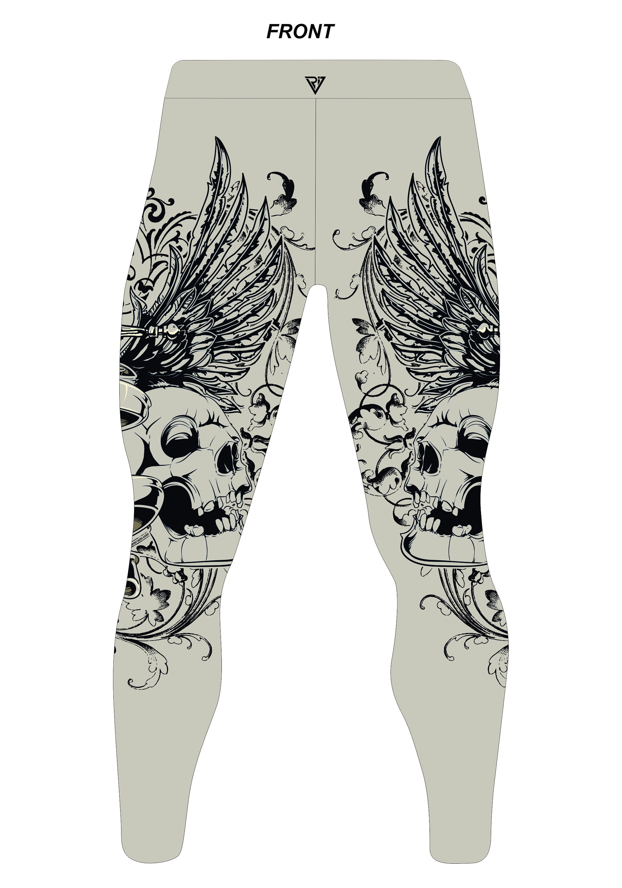 Men's Skull Wrestling Tights: Customizable Shiny Spandex
