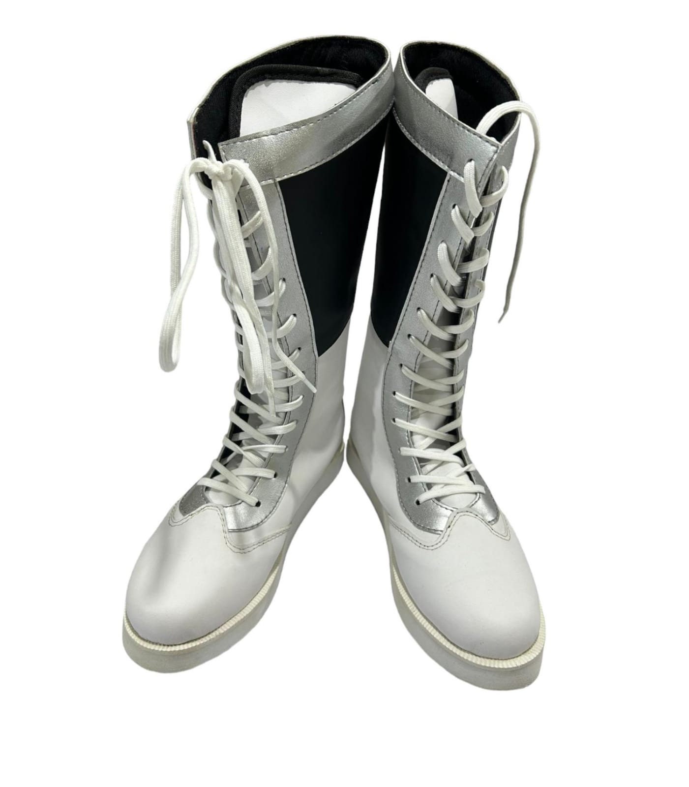 Pro Wrestling Long Boots Handmade 100 Original Leather Black White and Silver Color Customizable Etsy