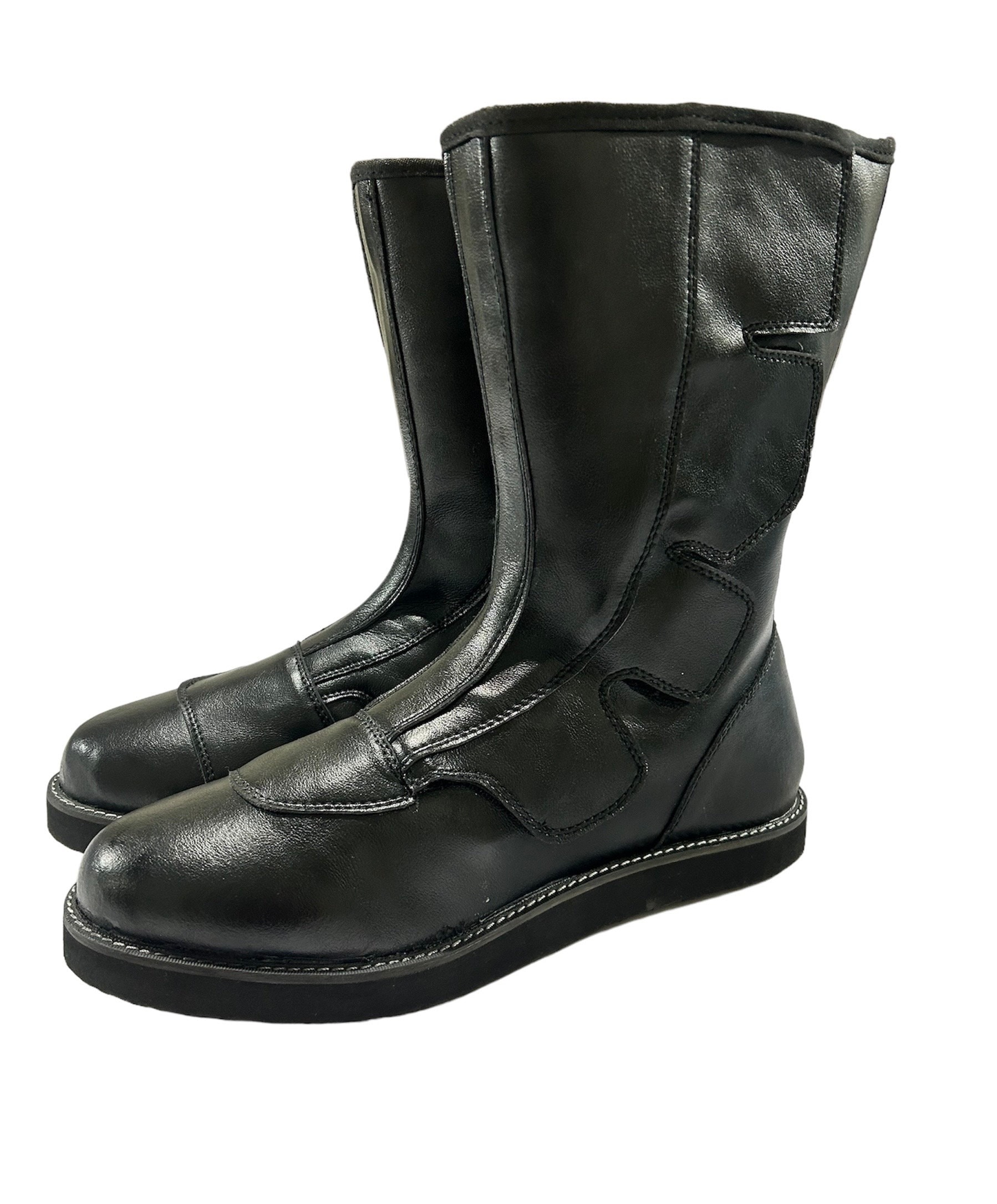 【NONCODE】Refit belt leather long boots Wrestling Long Boots, Black Color , Handmade, 100% Original