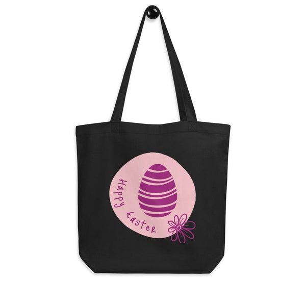 Happy Easter tote bag, Bolso ecológico, Bolso tote ideal para las compras de primavera y Pascua