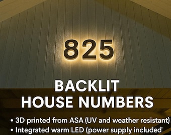 LED Backlit House Numbers: 3D Printed Modern Address Sign