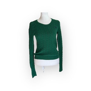 Abercrombie & Fitch Sz Kleine Grüne Rundhalspullover Academia Prep School