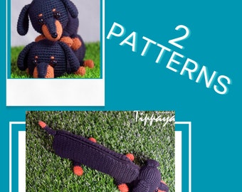 Dacschund CROCHET PATTERN Weiner Dog Hotdog Toy Stuffie Plush Baby Kids Gift Daschund Pencil Case
